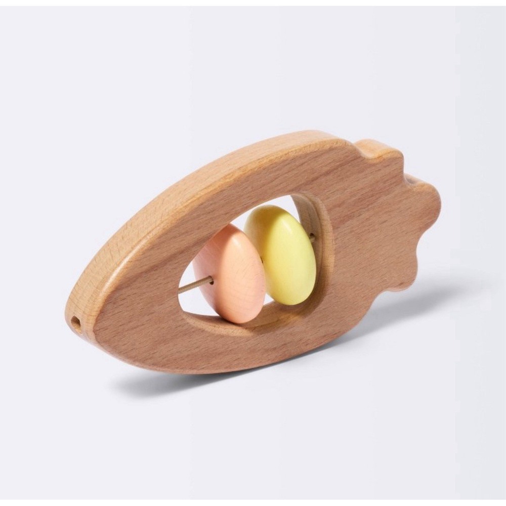 Cloud Island Wooden Baby Rattle Easter Carrot Toy 0-6M Unisex NEW